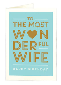 Wonderful Wife Birthday Card