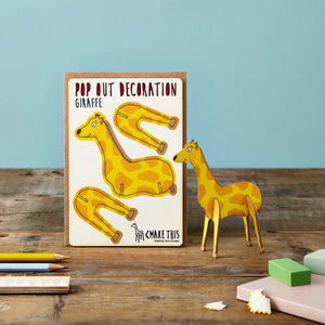 Giraffe Wooden Postcard