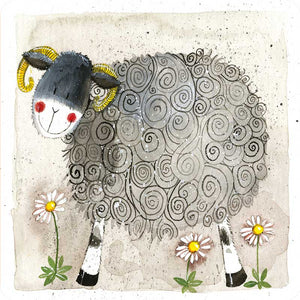 ‘Amos ‘ Sheep Coaster by Alex Clark