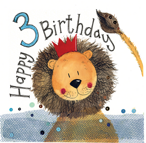 3rd Lion Birthday Card