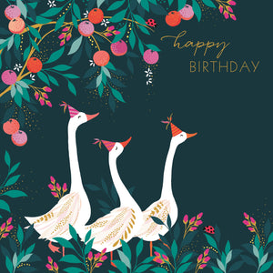 Geese Birthday Card by Sara Miller