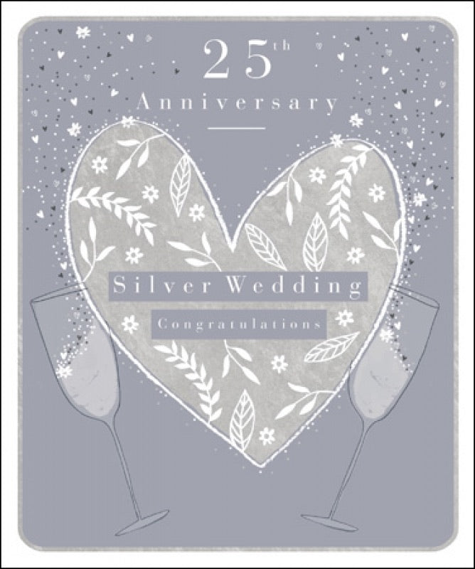 25th Silver Wedding Anniversary Card