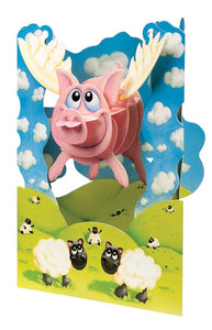 Flying Pig 3D Swing Card