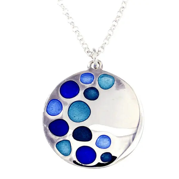 Silver Glas Mor Bay Enamelled Pendant