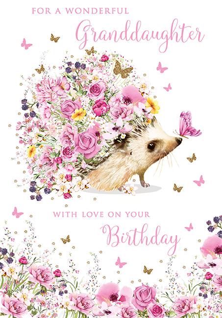 Granddaughter Hedgehog Birthday Card