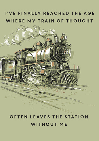 Train of Thought Birthday Card