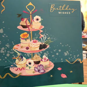 Cupcake stand Birthday Card