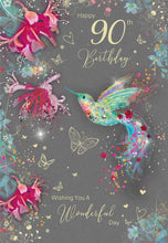 Load image into Gallery viewer, Hummingbird 90th Birthday Card
