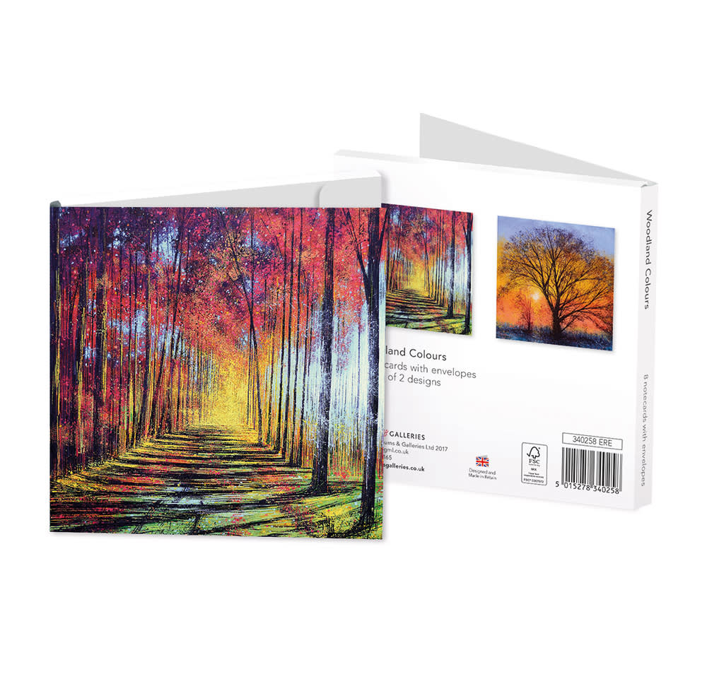 Pack of 8 Woodland Colours Notecards