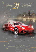 Load image into Gallery viewer, Red Sports Car 21st Birthday Card
