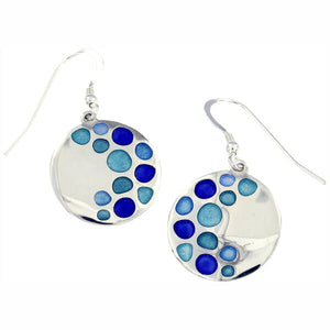 Silver Glas Mor Bay Enamelled Drop earrings