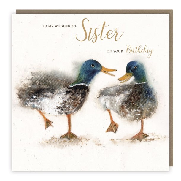 Quacking Ducks Sister Birthday Card