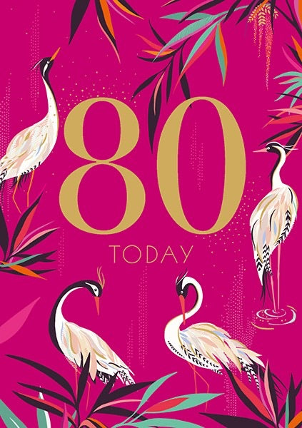 80th Birthday Card by Sara Miller