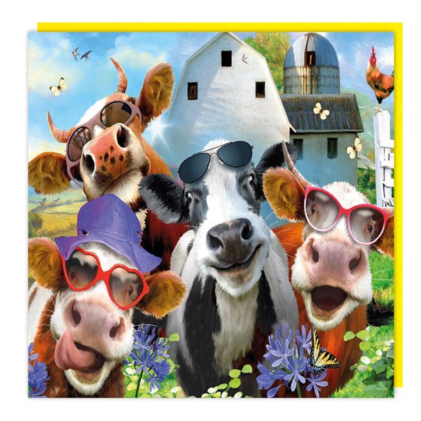 Cows In Sunglasses Lenticular 3D Birthday Card