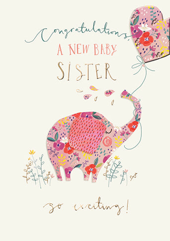 Congratulations New Baby Sister Card