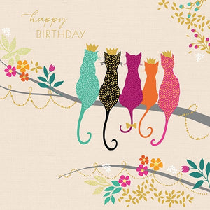 Sara Miller Cats On A Branch Birthday Card