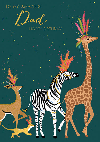 Amazing Dad Animal Parade Birthday Card