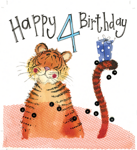 Tiger 4th Birthday Card