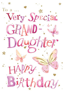 Granddaughter Butterfly Birthday Card