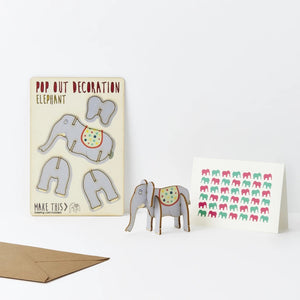 Elephant Wooden Postcard