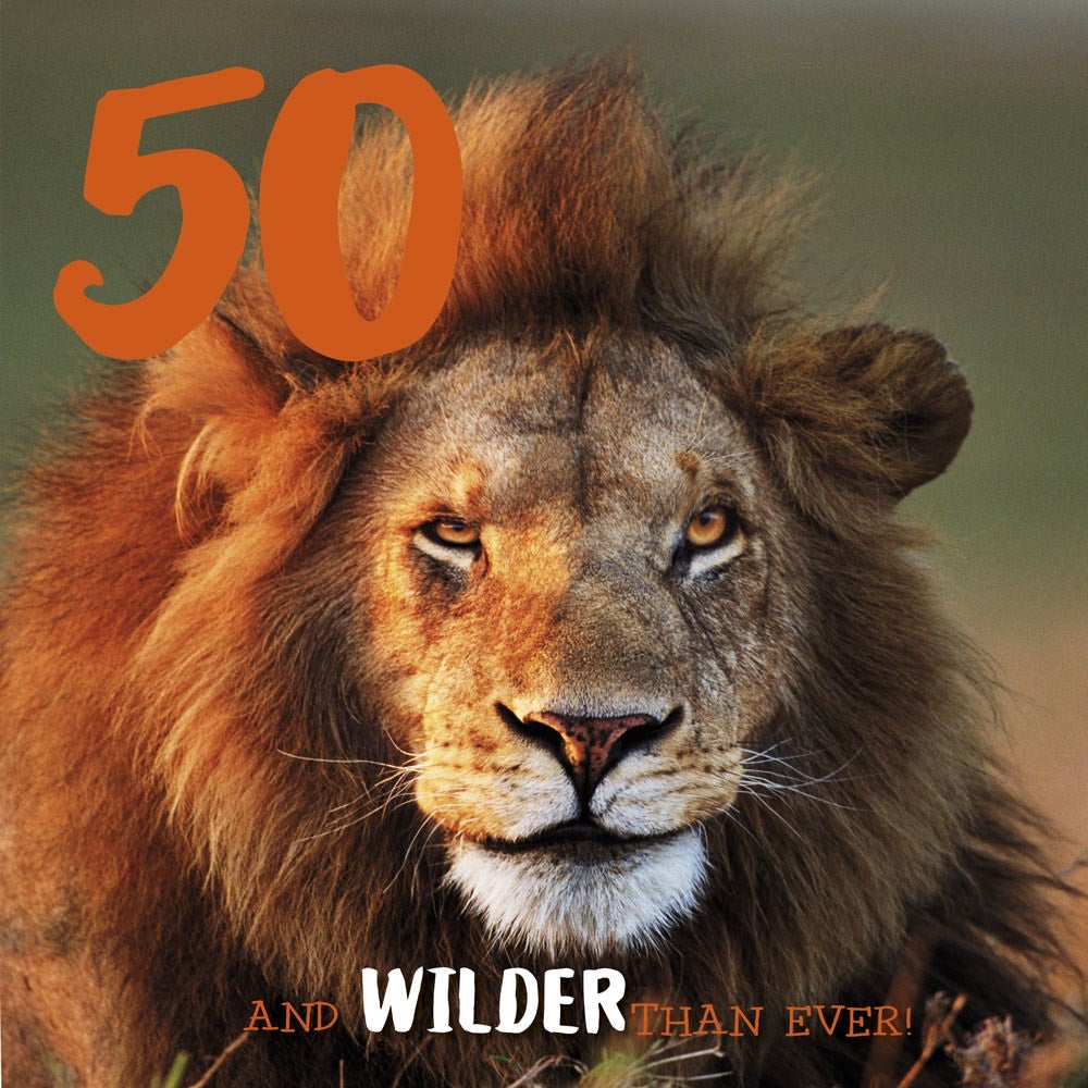 50th Lion Birthday Card