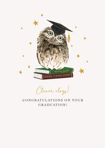 Owl Clever Clogs Graduation Card