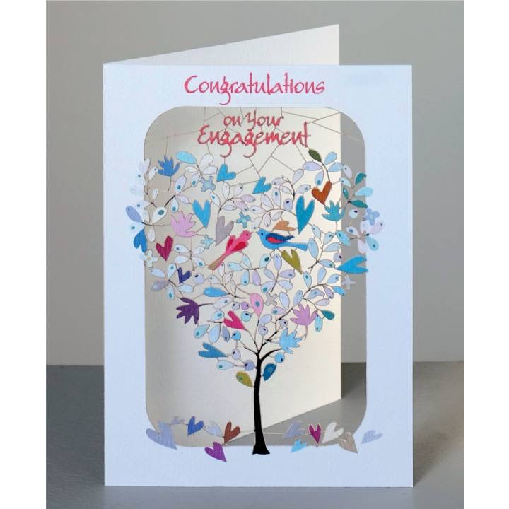 Engagement Heart Tree Laser Cut Card