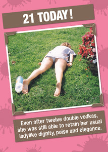 21st Double Vodkas Birthday Card