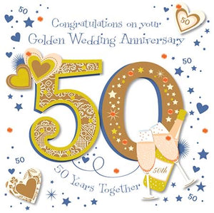 50th Golden Wedding Anniversary Card