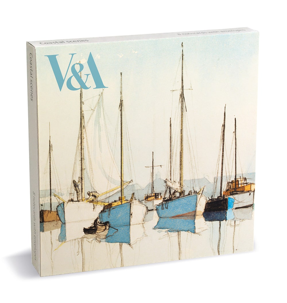 V&A Coastal Scenes Pack of 8 Notecards