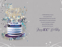 Load image into Gallery viewer, Congratulations On Your 100th Birthday, Blue Cake
