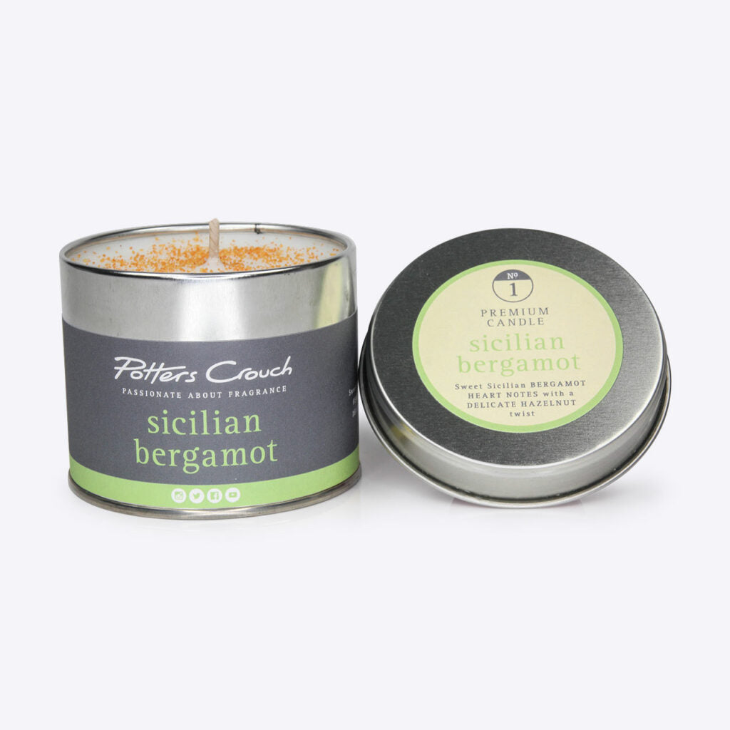 Sicilian Bergamot Scented Candle in a Tin