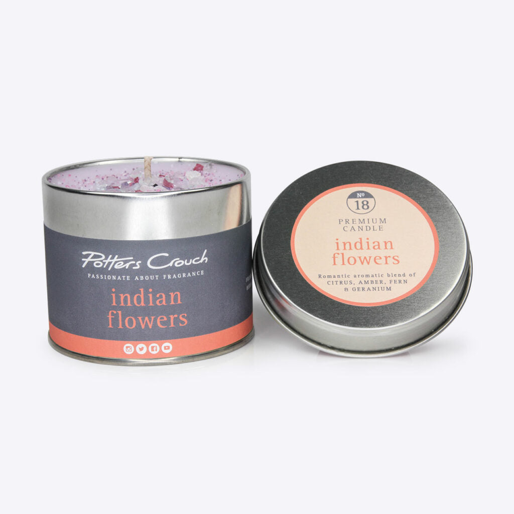 Indian Flowers Scented Candle in a Tin